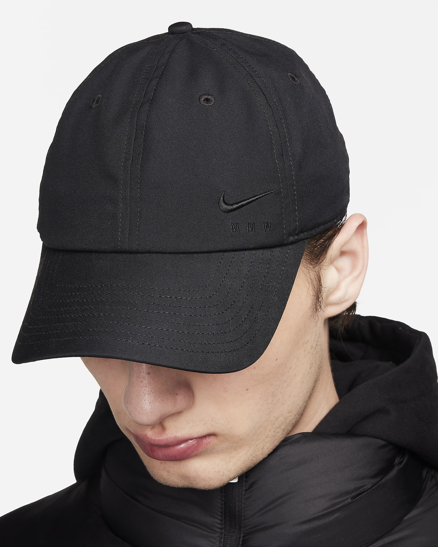 Nike x MMW Club Cap Unstructured Triple Black Hat Size L/XL